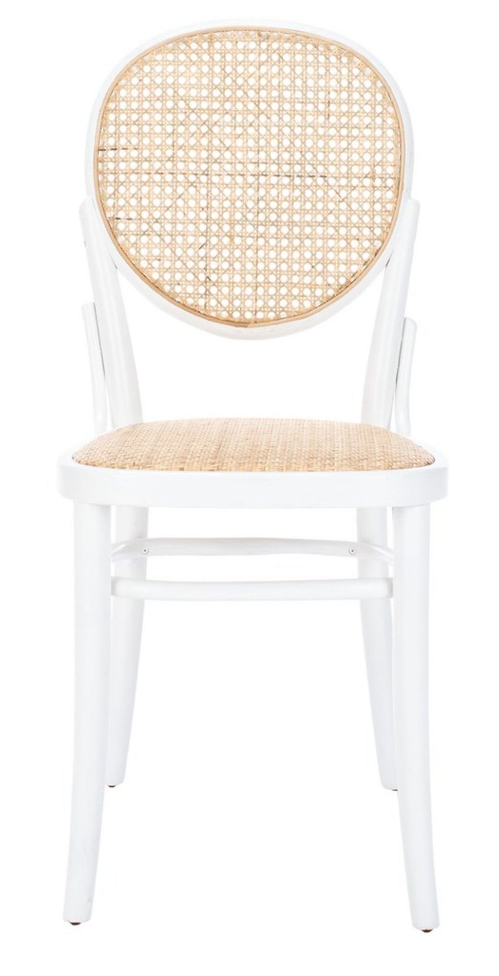 Sonia Cane Dining Chair, 21.06" X 31.89", White/Natural, Set Of 2