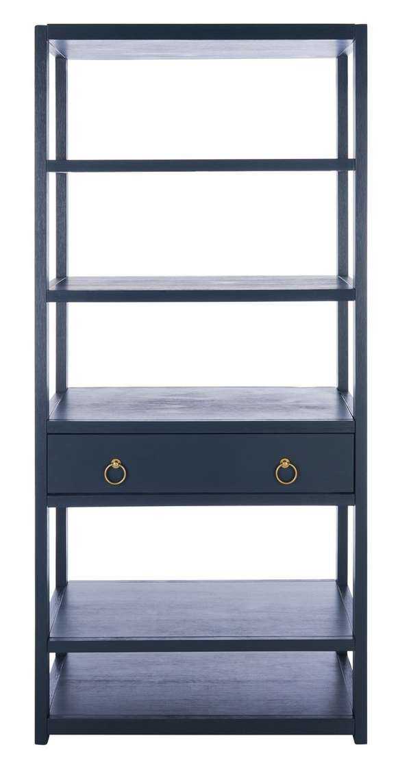 Johni 1 Drawer 5 Shelf Etagere, 32" X 70", Navy
