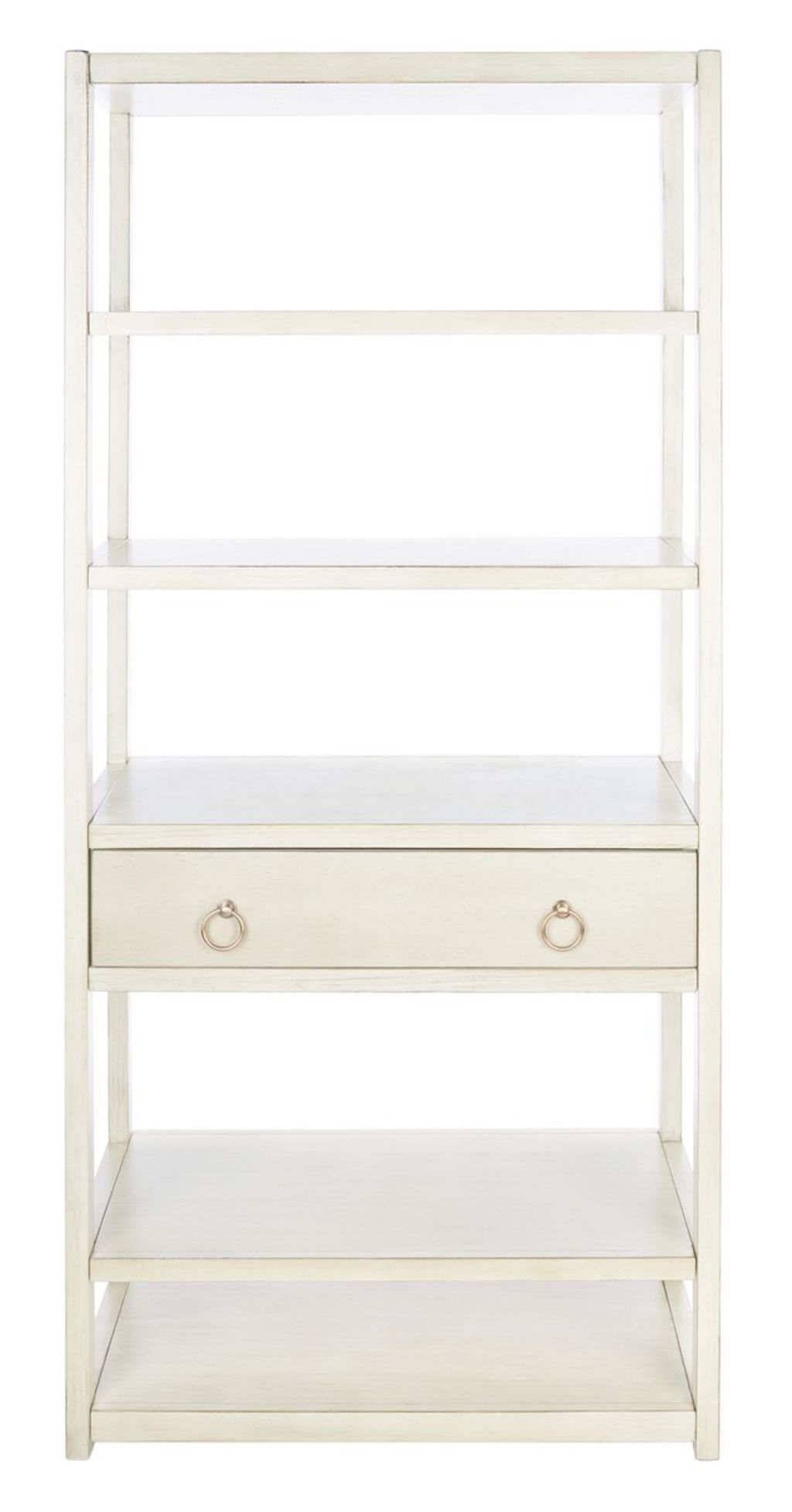 Johni 1 Drawer 5 Shelf Etagere, 32" X 70", Antique White