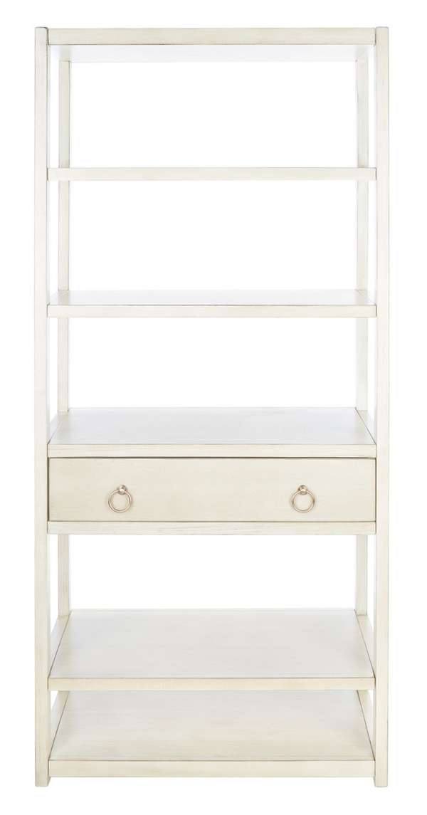 Johni 1 Drawer 5 Shelf Etagere, 32" X 70", Antique White