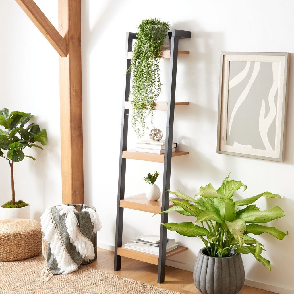 Yassi 5 Tier Leaning Etagere, 18.11" X 72.44"