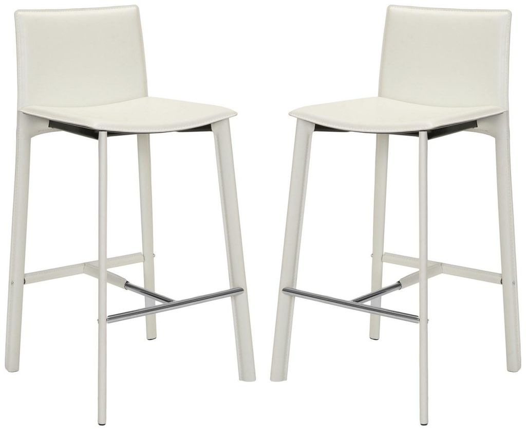 Samantha Bar Stool, Set Of 2, 18.7" X 39.4", 28.5" H White