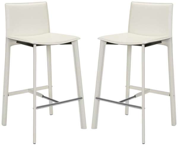 Samantha Bar Stool, Set Of 2, 18.7" X 39.4", 28.5" H White