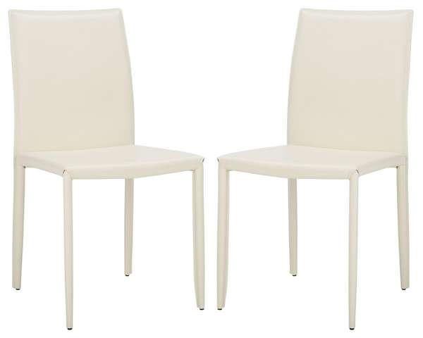 Karna 19''H Dining Chair, 18.9" X 35.8", White Crocodile, Set Of 2