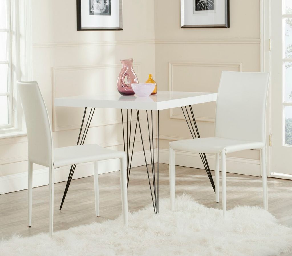 Karna 19''H Dining Chair, 18.9" X 35.8", White Crocodile, Set Of 2