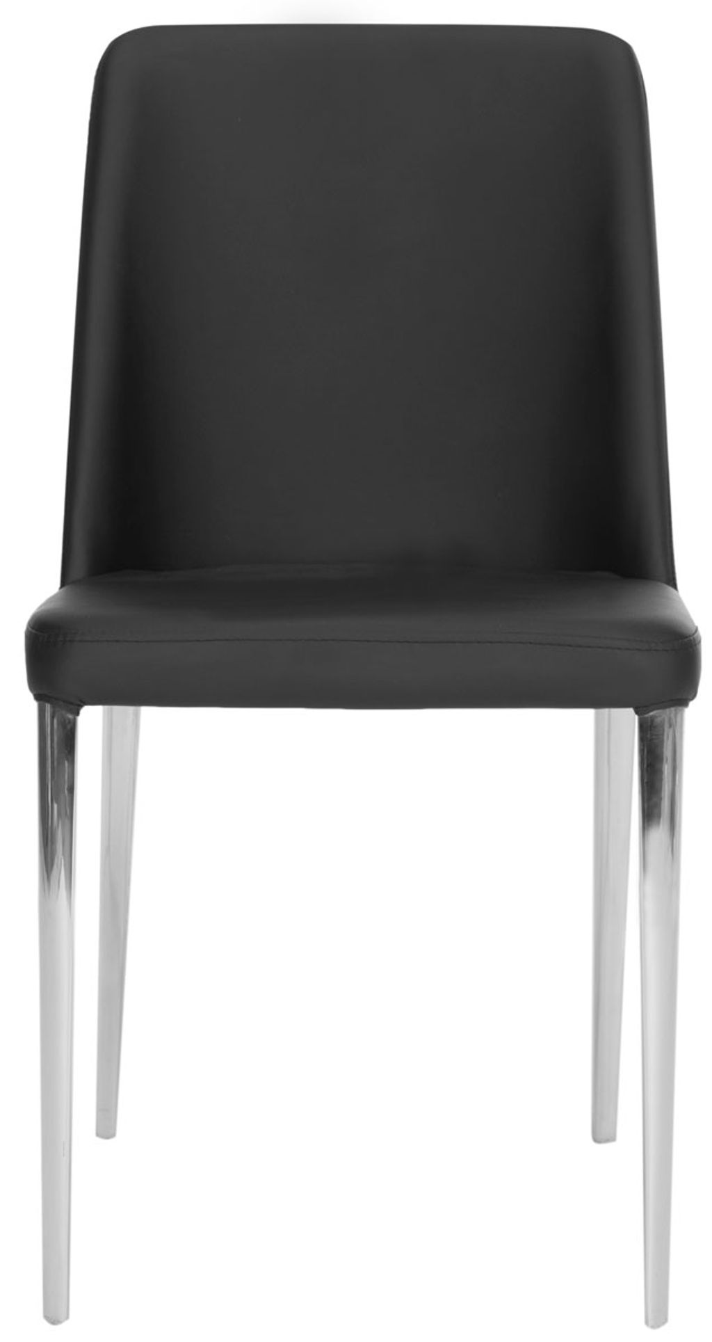 Baltic 18''H Leather Side Chair, 22.5" X 34.8", Black, Set Of 2