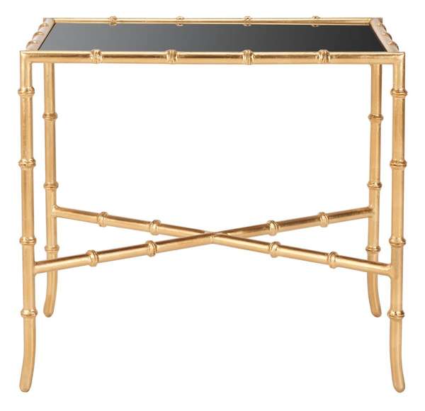 Chandler Gold Cross Base Accent Table, 23" X 21.1"