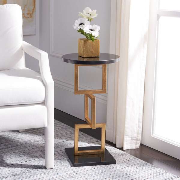 Cassidy Gold Leaf Accent Table, 12.5" X 23.2"