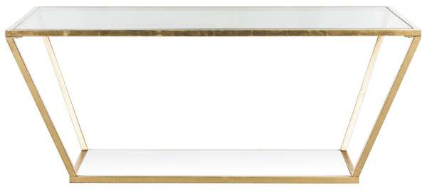 Allene Gold Leaf Retro Coffee Table, 48" X 19.3"
