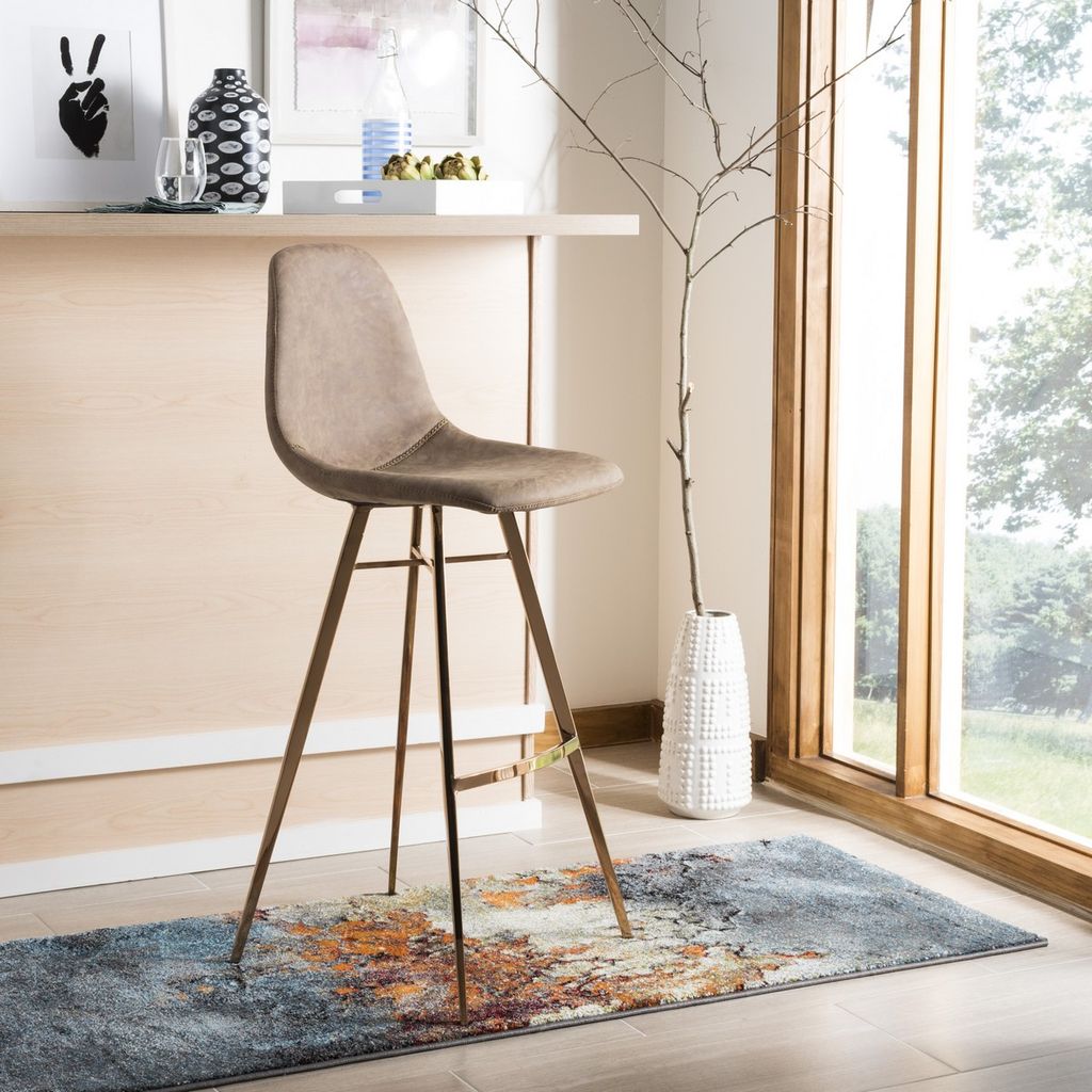 Anson Bar Stool, 18.5" X 42.5", Brown/Copper
