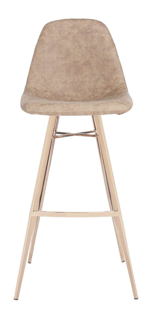 Anson Bar Stool, 18.5" X 42.5", Brown/Copper