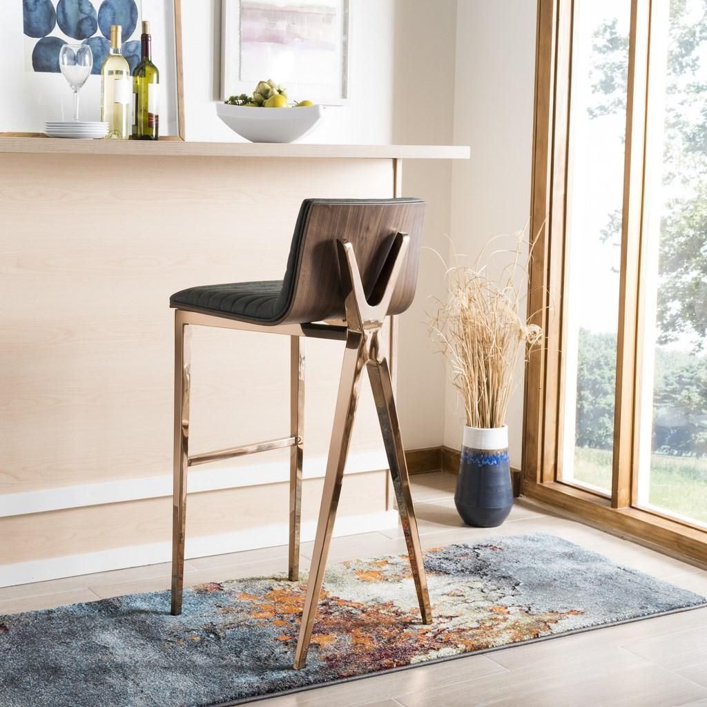 Mckay Bar Stool, 16.5" X 39", Ash Green/Copper
