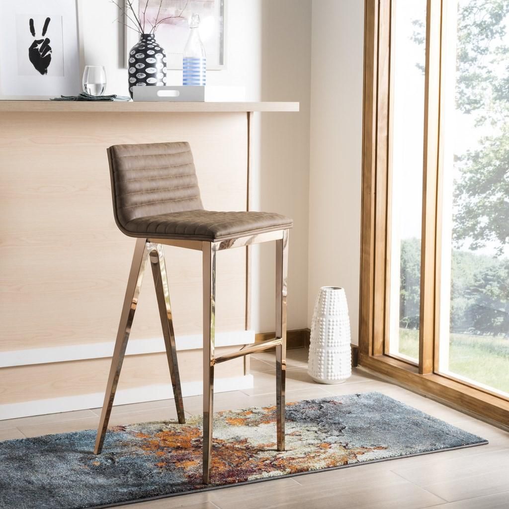 Mckay Bar Stool, 16.5" X 39", Brown/Copper