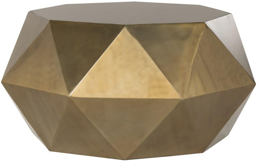 Faceted Coffee Table in Brushed Brass