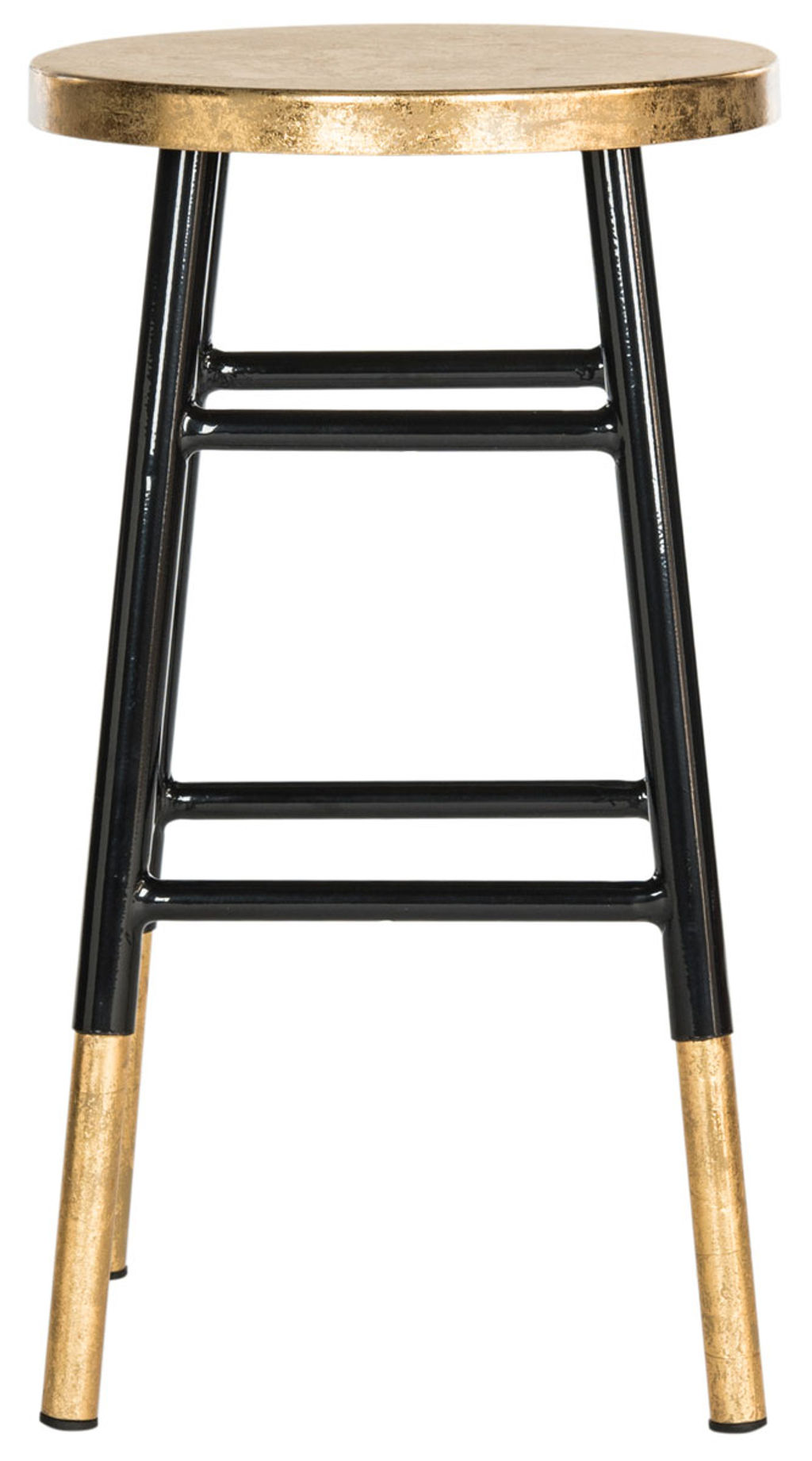 Emery Dipped Gold Leaf Counter Stool, 13.5" X 24", Black/Gold