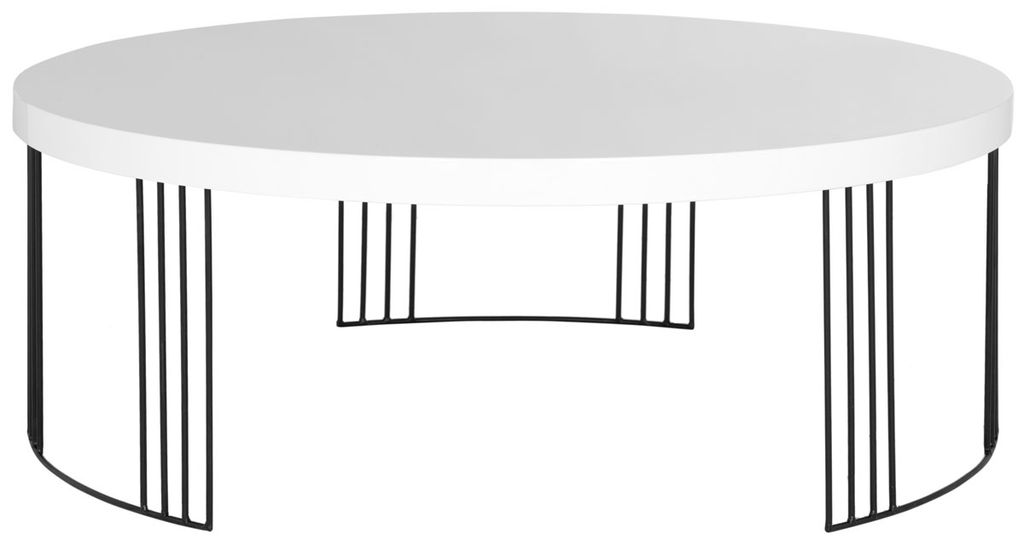 Preview image for Keelin Mid Century Scandinavian Lacquer Coffee Table, 37.4" X 13.8", White/Black