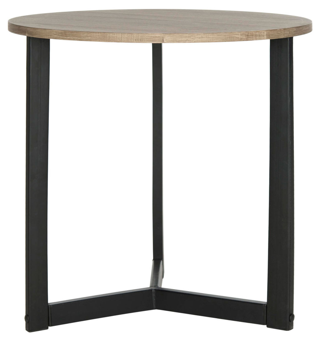 Preview image for Leonard Mid Century Modern Wood End Table, 22.8" X 22.8", Oak/Black