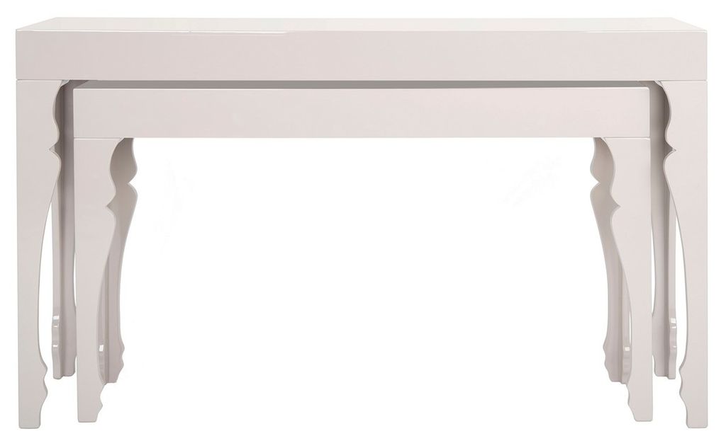 Beth French Leg Lacquer Stacking Console, 51" X 31.5", Taupe