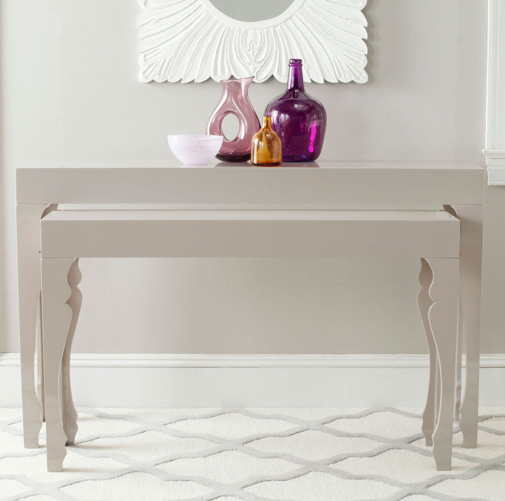 Beth French Leg Lacquer Stacking Console, 51" X 31.5", Taupe