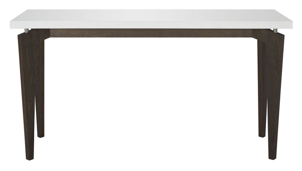 Preview image for Josef Retro Lacquer Floating Top Console, 59" X 31.5", White/Dark Brown