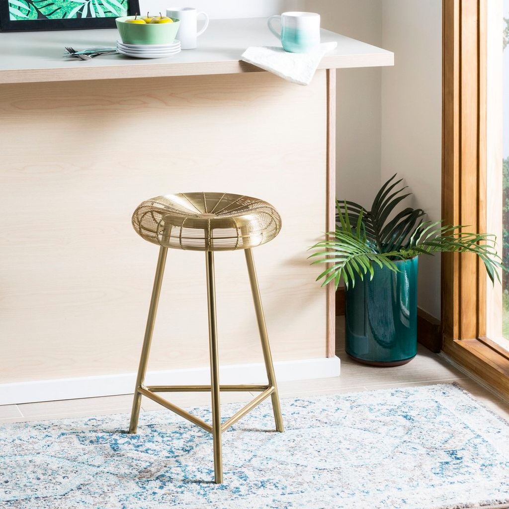 Addison Wire Weaved Contemporary Counter Stool, 15" X 24"