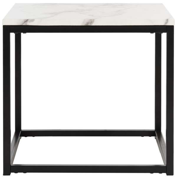 Baize End Table, 18.9" X 17.7", White/Grey