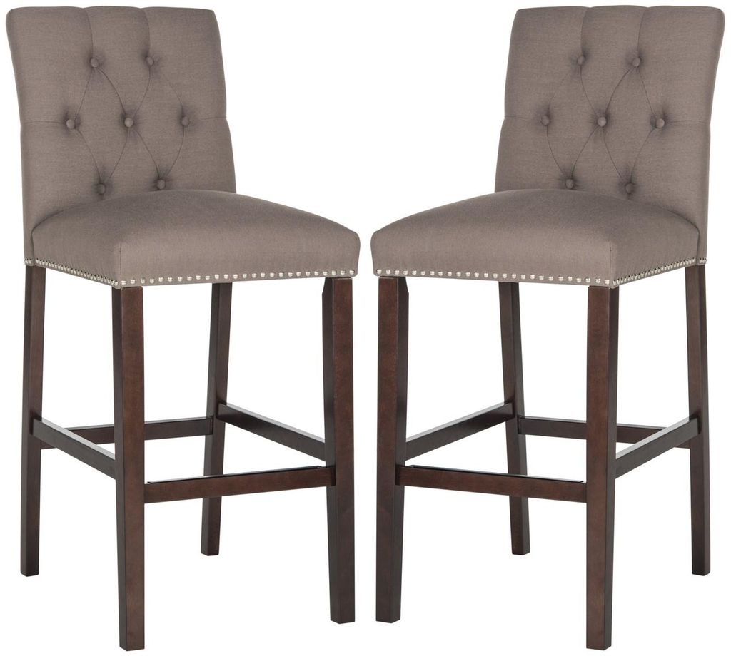 Norah Bar Stool, 19" X 44", Dark Taupe, Set Of 2