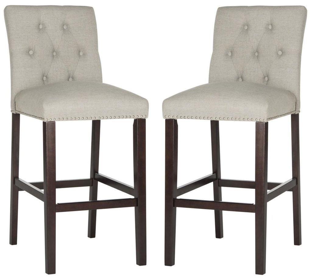 Norah Bar Stool, 19" X 44", Light Grey, Set Of 2