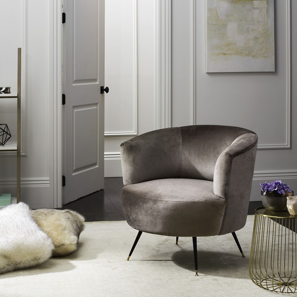 Velvet Retro Mid Century Accent Chair, 32" X 31.5", Hazelwood Velvet