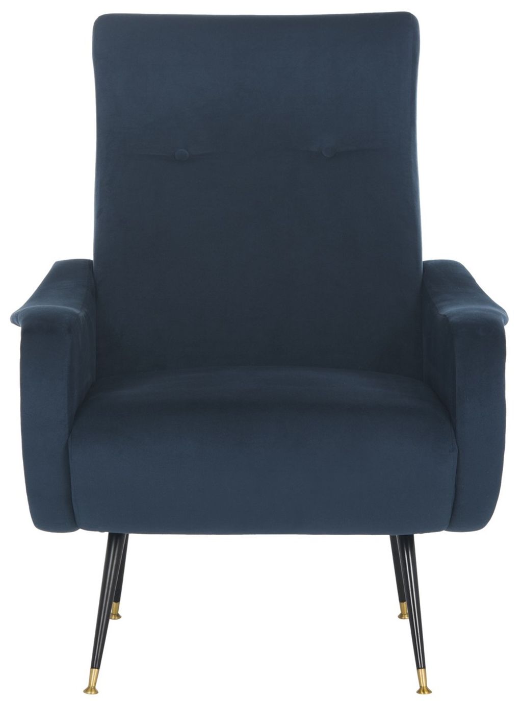 Velvet Retro Mid Century Accent Chair, 28.5" X 37", Navy Velvet