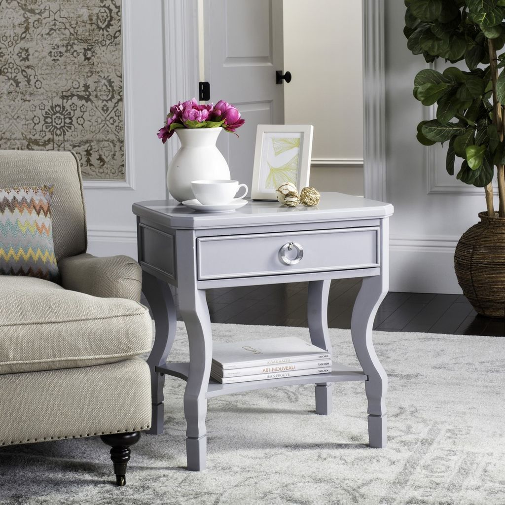 Alaia One Drawer Night Stand, 24" X 26", Grey