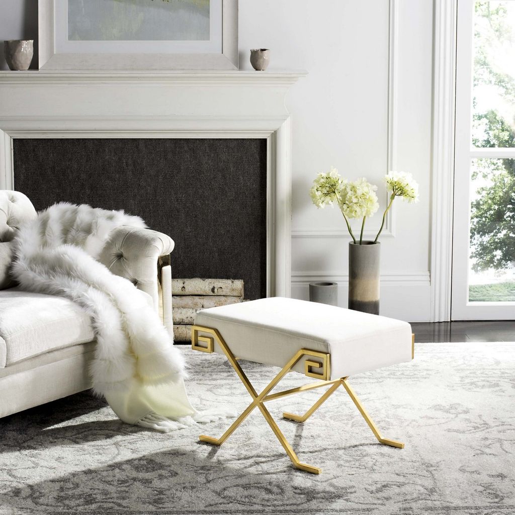 Luna Greek Key Bench, 26.5" X 19"