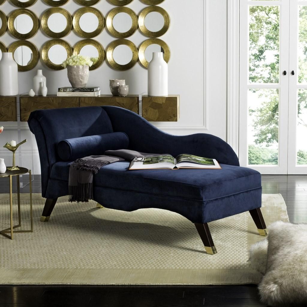 Caiden Vevlet Chaise W/ Pillow, 63" X 30"