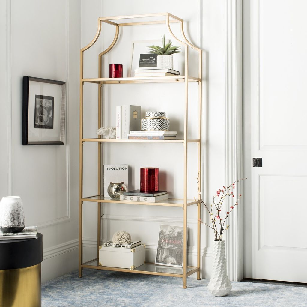 Slater 4 Tier Etagere, 36" X 80", Gold