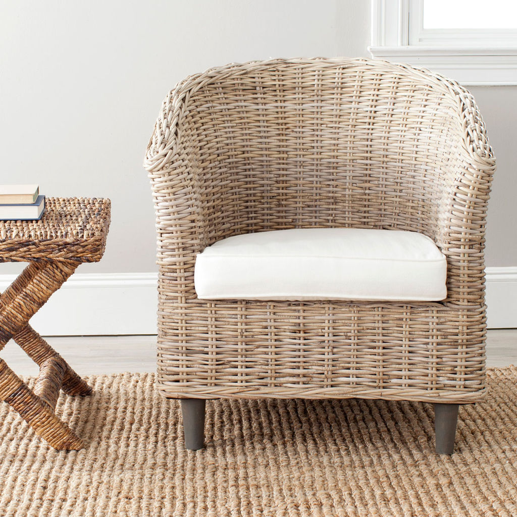 Omni Rattan Barrel Chair, 29.13" X 32.68", Natural