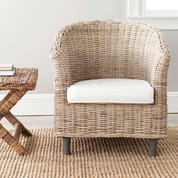 Omni Rattan Barrel Chair, 29.13" X 32.68", Natural