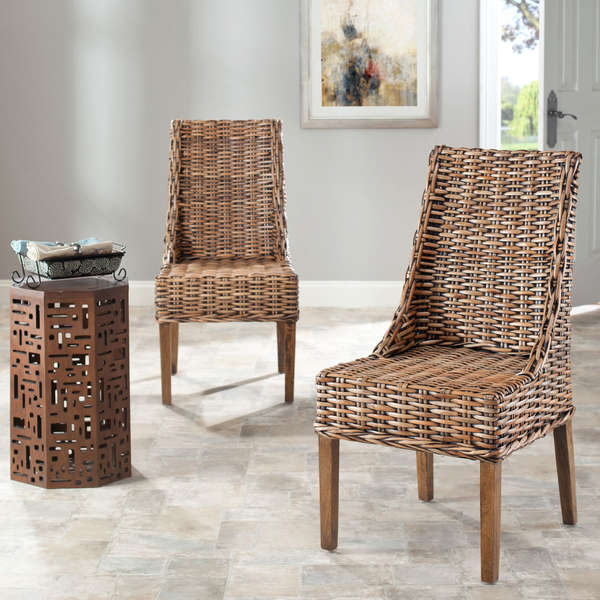 Suncoast Rattan Arm Chair, Set Of 2, Walnut