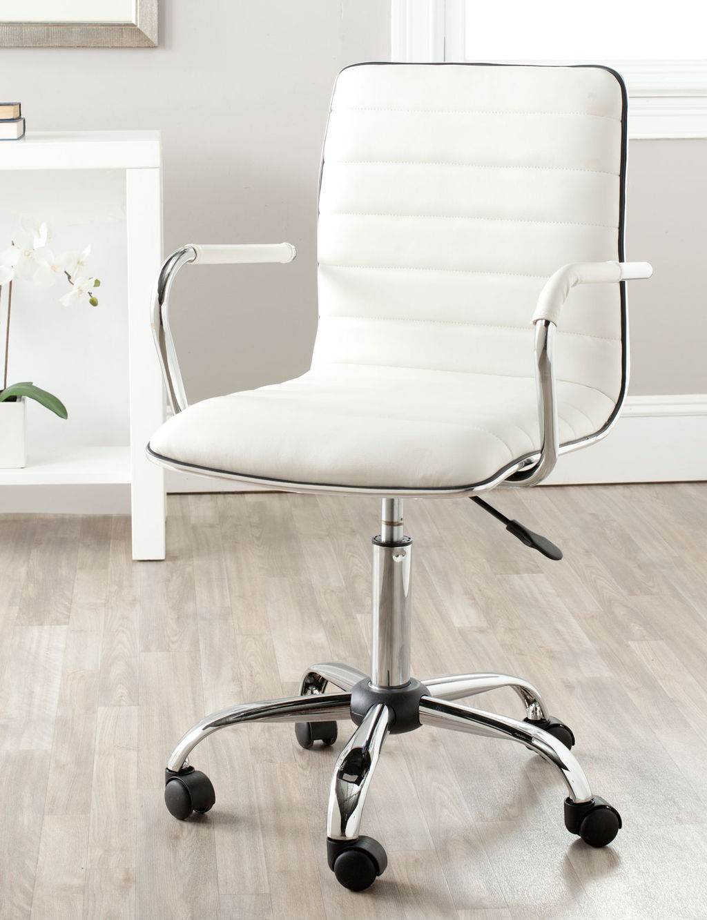 Jonika Swivel Desk Chair, 22.4" X 35.9", White