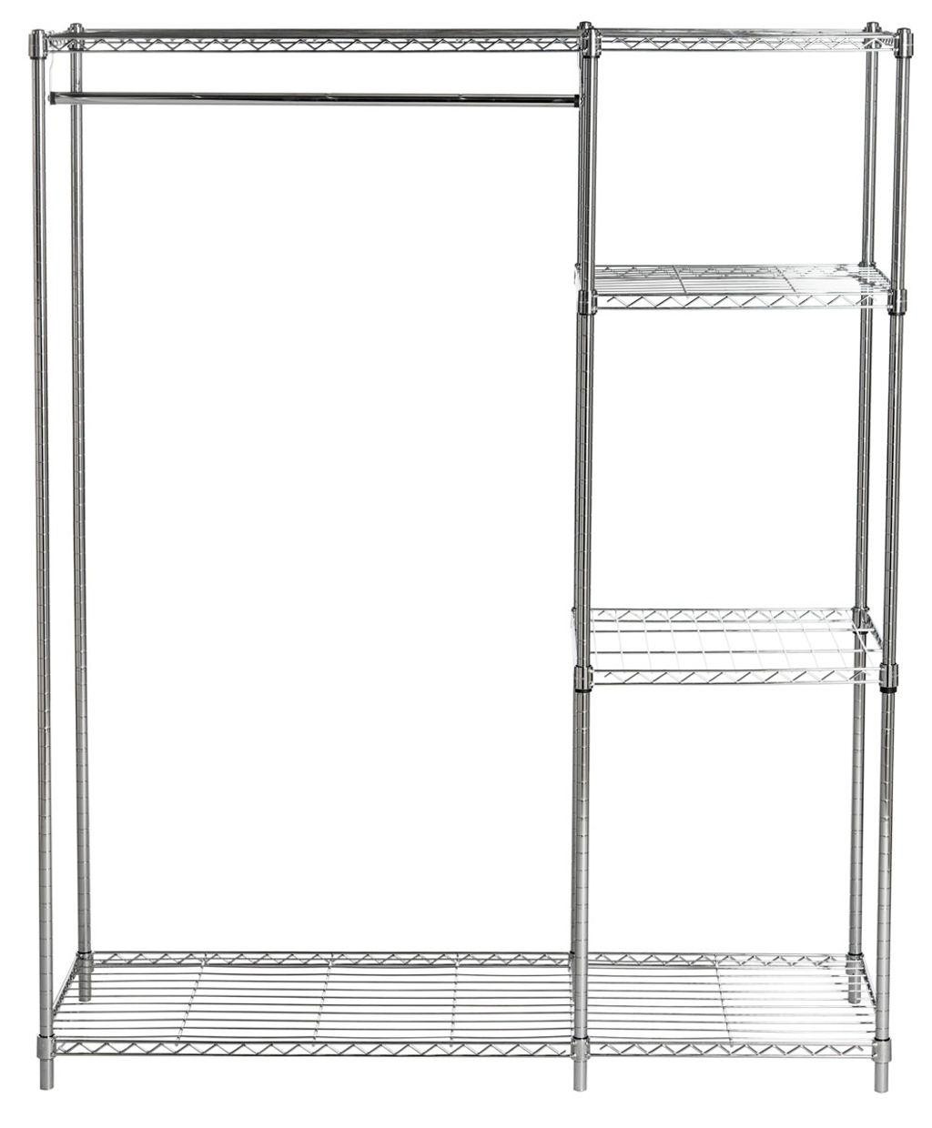 Betsy Chrome Wire Adjustable Garment Rack (47.2 In. W X 17.7 In. D X 59.1 In. H), 47.24" X 59.06"