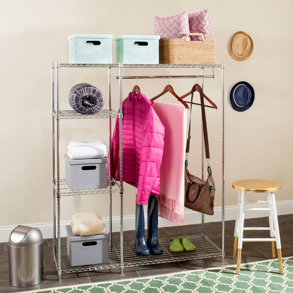 Betsy Chrome Wire Adjustable Garment Rack (47.2 In. W X 17.7 In. D X 59.1 In. H), 47.24" X 59.06"