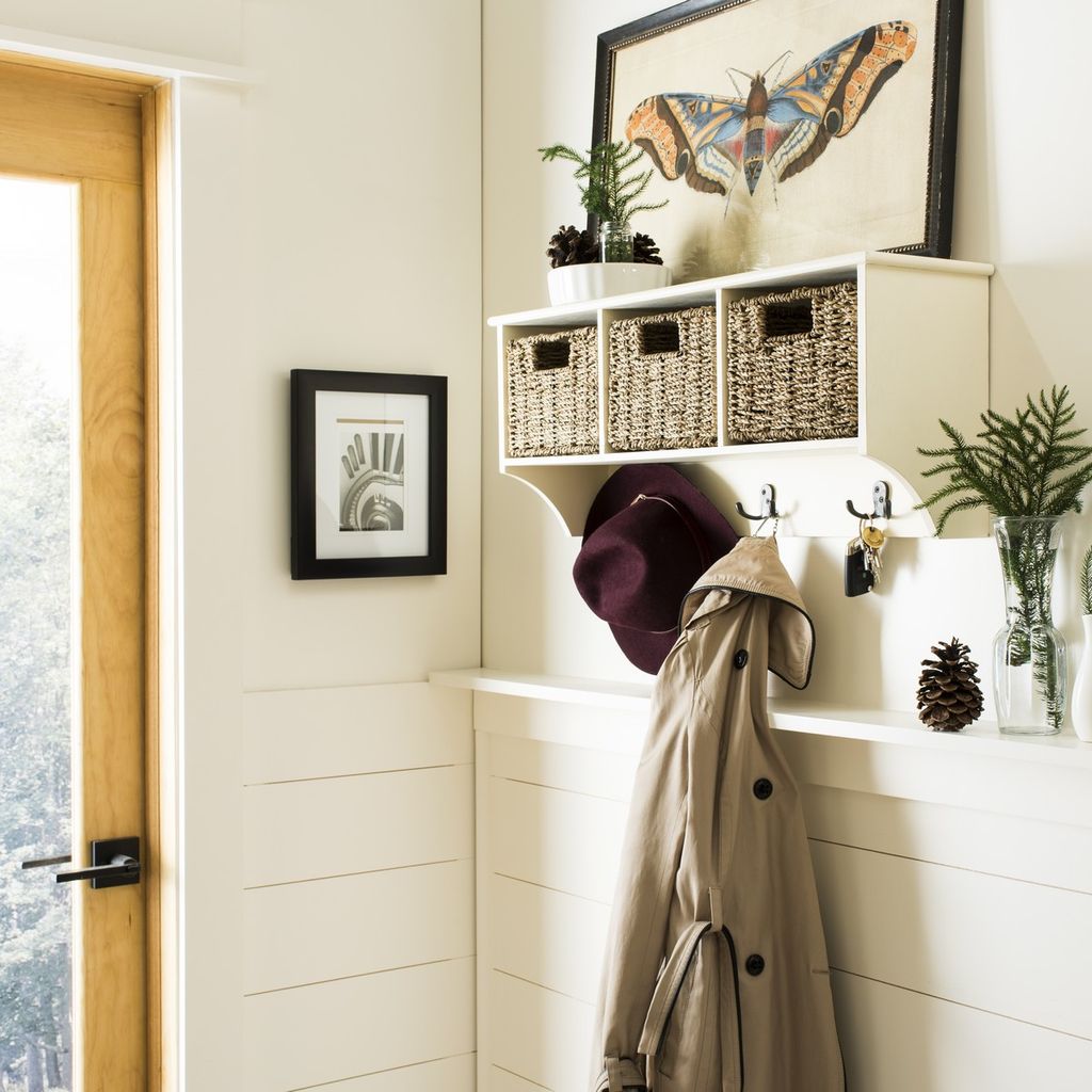 Finley Hanging 3 Basket Wall Rack, 28" X 12", White