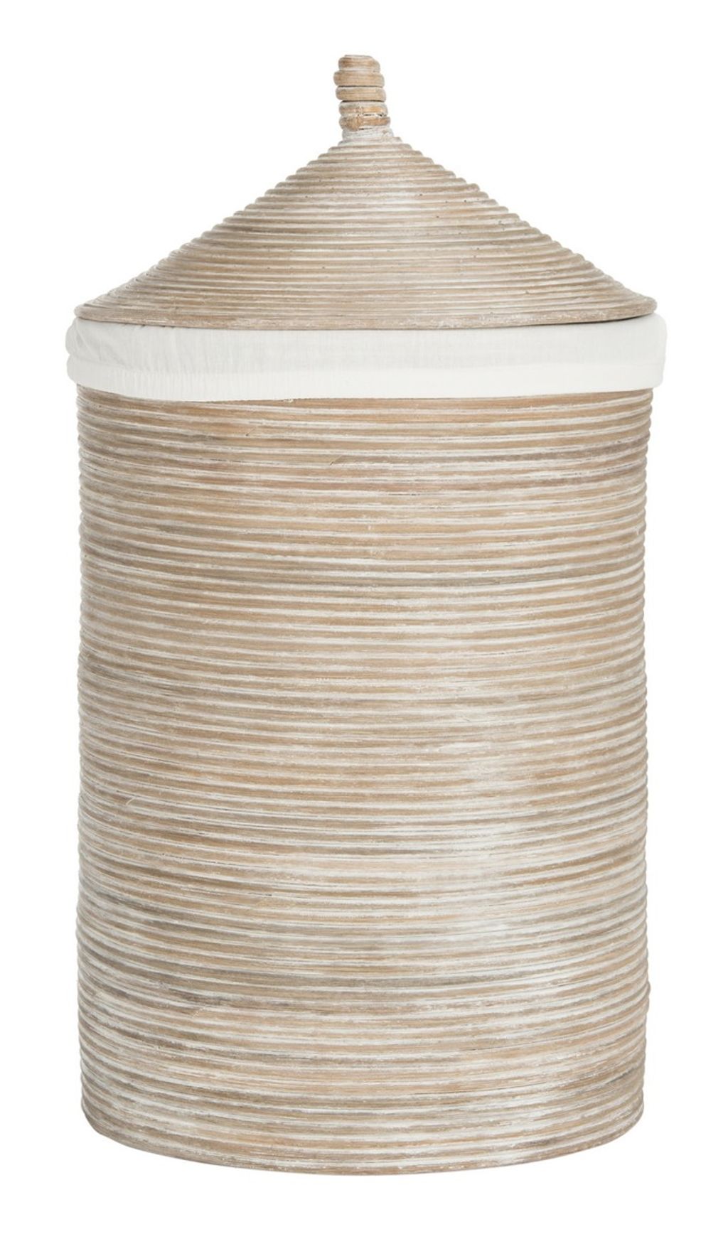 Wellington Rattan Storage Hamper With Liner, 19.5" X 33.07", Grey