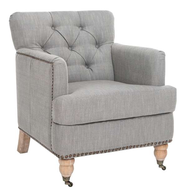 Colin Tufted Club Chair, 28" X 32.7", Stone/Grey