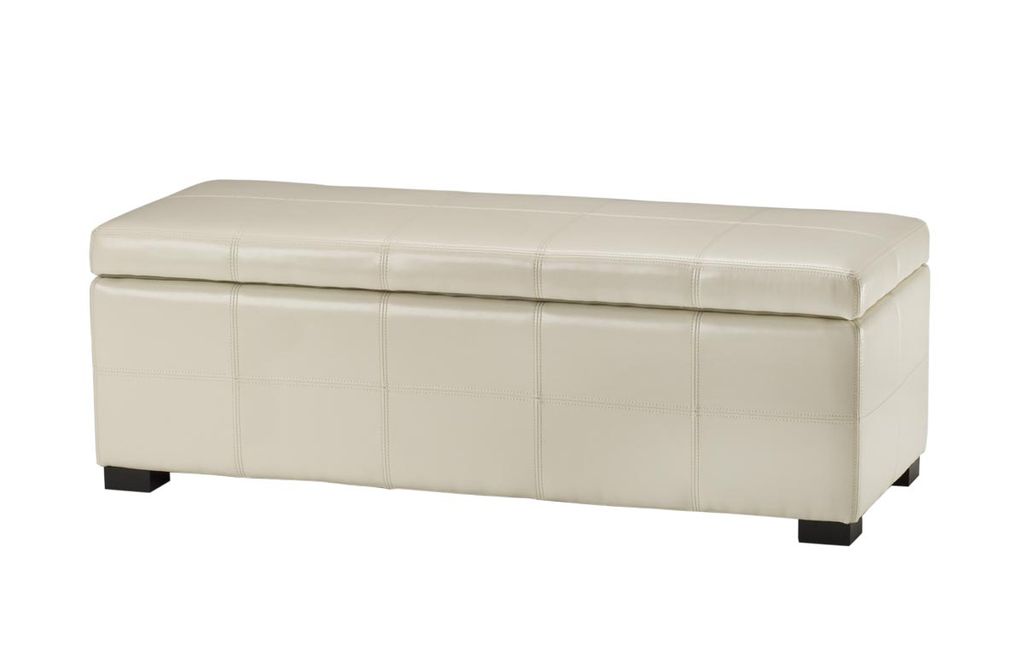 Madison Storage Bench Large, 46.9" X 16.7", Flat Cream