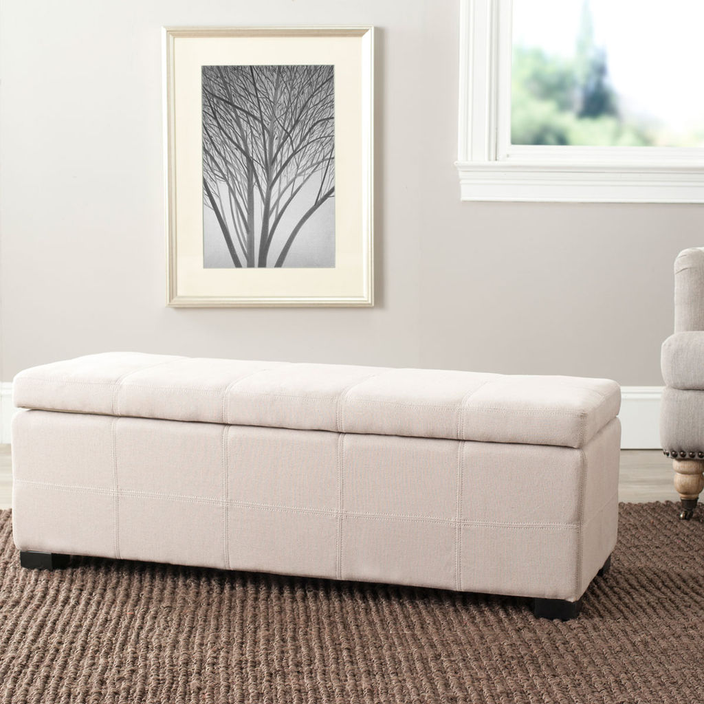 Madison Storage Bench Large, 46.9" X 16.7", Taupe