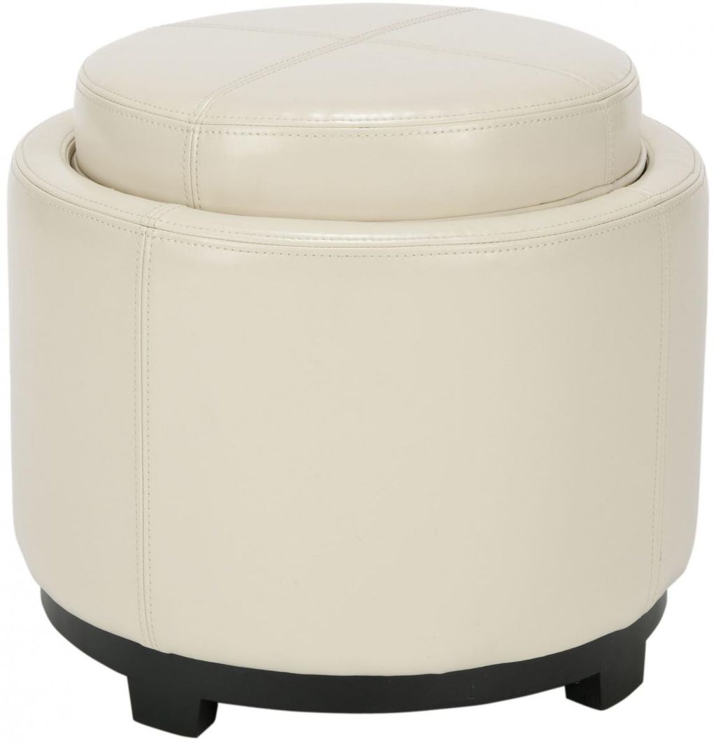 Preview image for Round Tray Ottoman, 18.7" X 16.7", Flat Cream