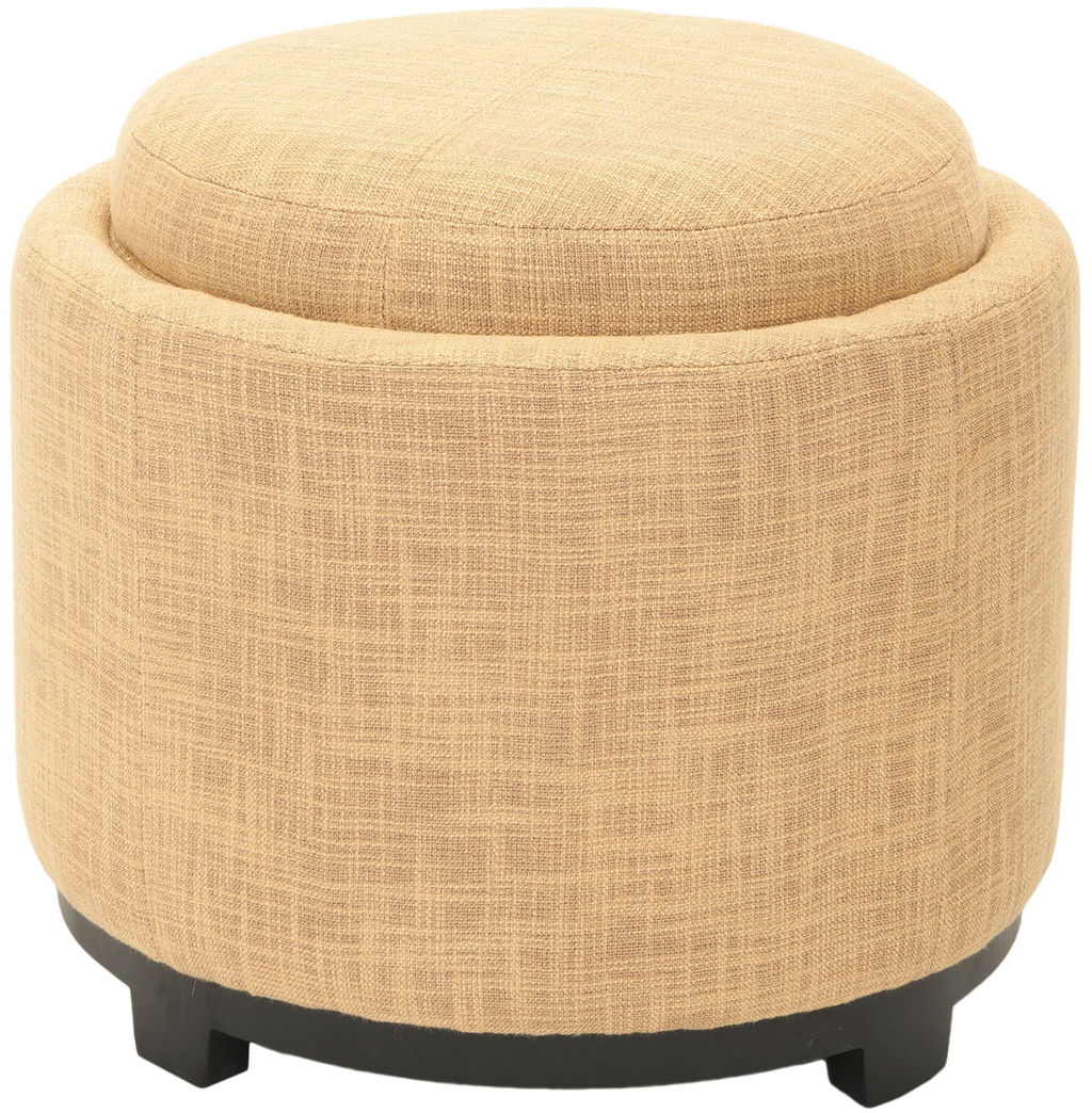 Chelsea Round Tray Ottoman, 18.7" X 16.7", Gold