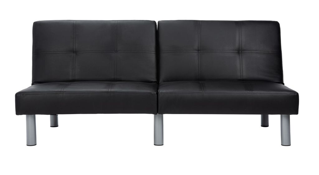 Noho Foldable Futon Bed, 70.1" X 32.7", Black/Silver