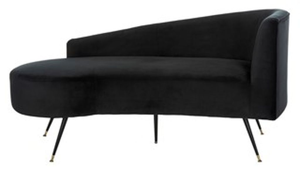 Evangeline Parisian Settee, 57.5" X 28", Black