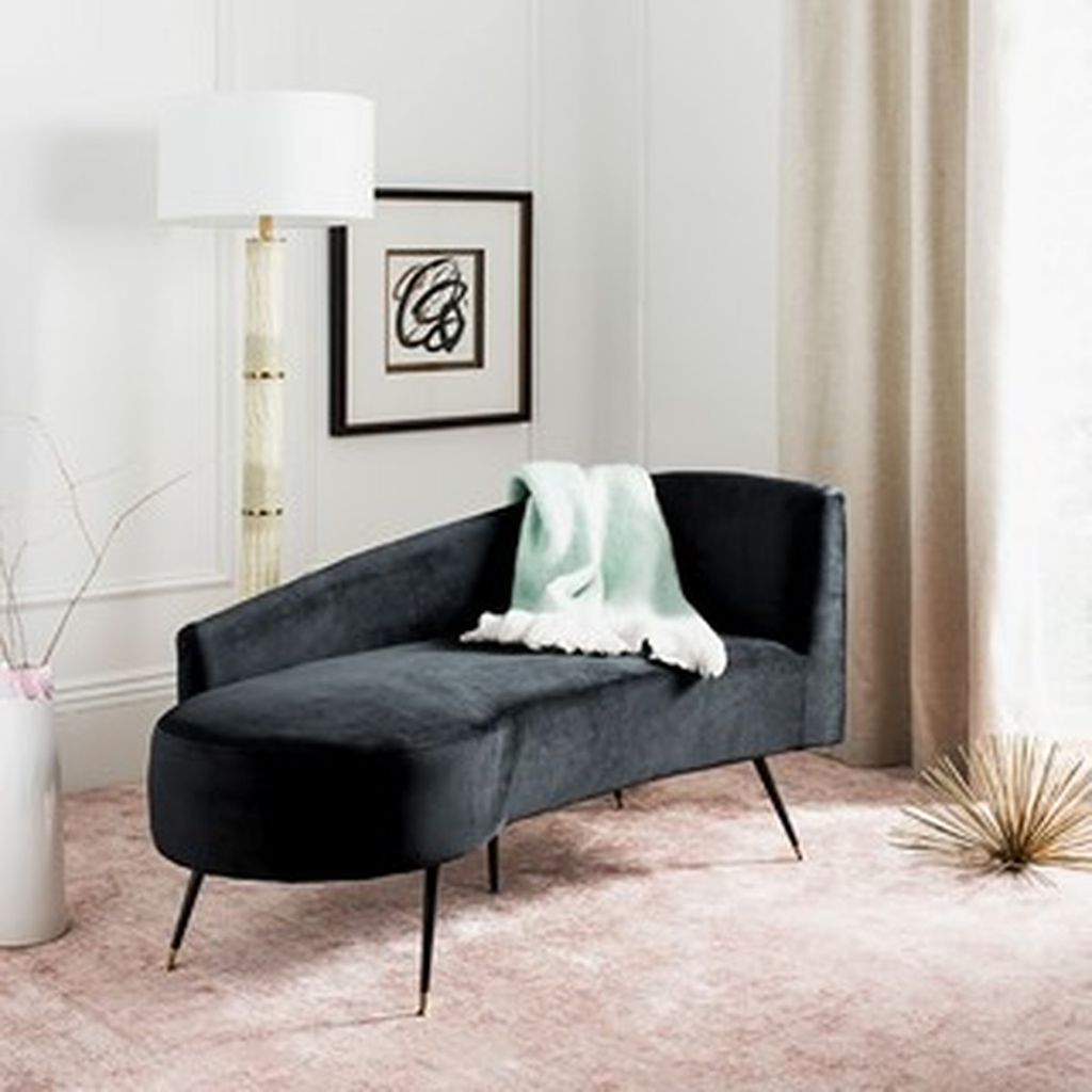 Evangeline Parisian Settee, 57.5" X 28", Black